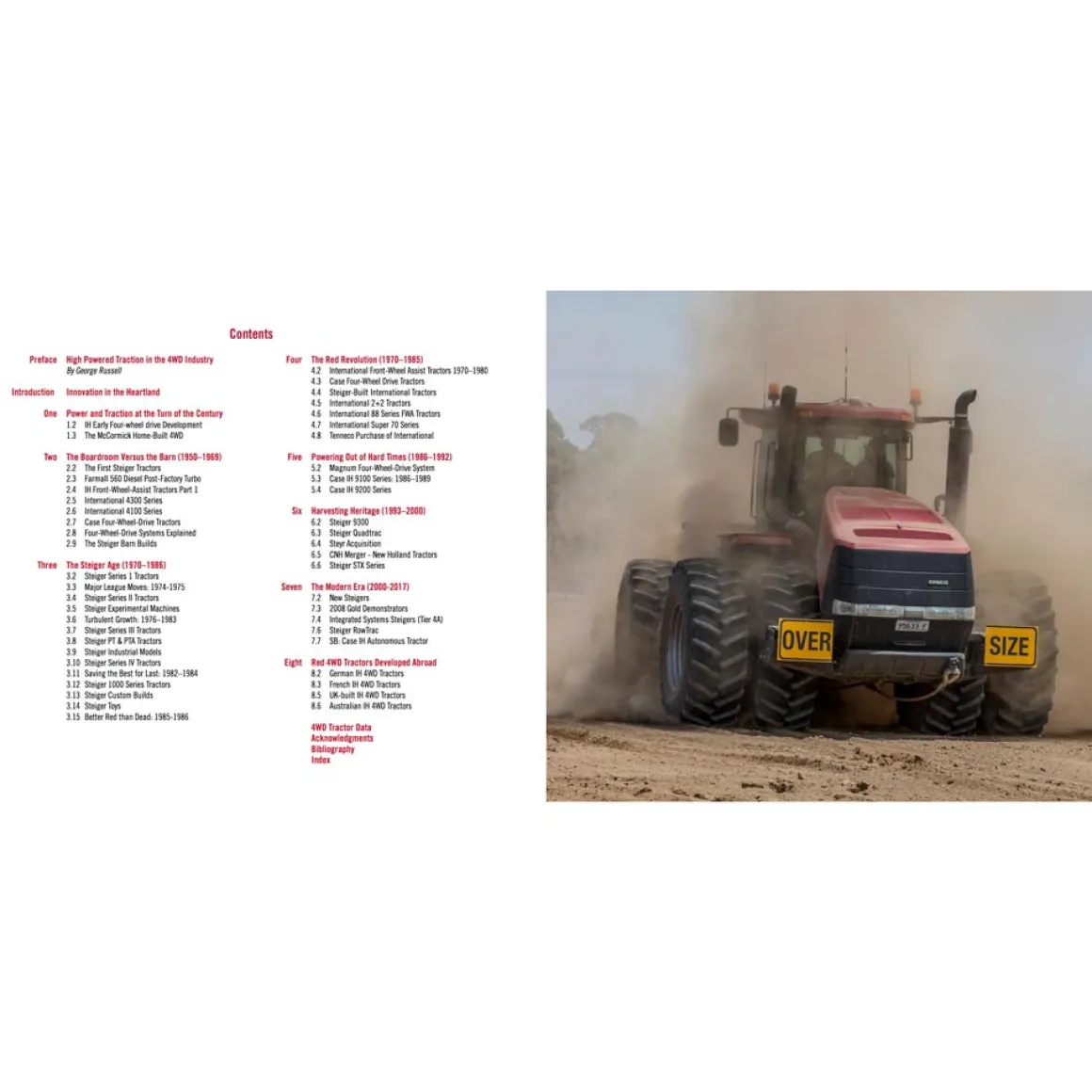 RED 4WD Tractors 1957-2017 High-Horsepower IH, Steiger, J. I. Case & Case IH 384 Page Hardcover Book