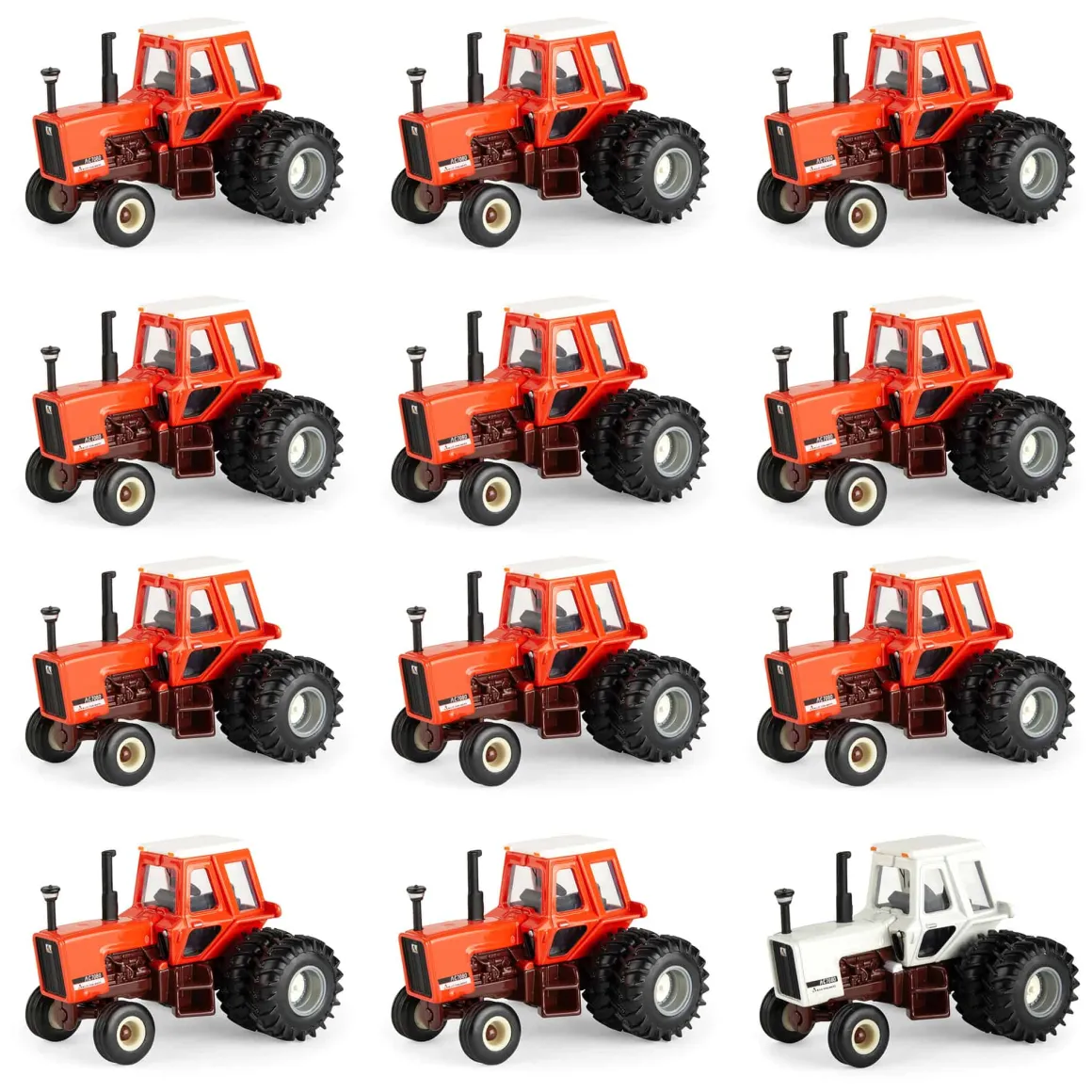 Sealed Case of 12 ~ 1/64 Allis Chalmers 7080 Maroon Belly Tractor with Rear Duals