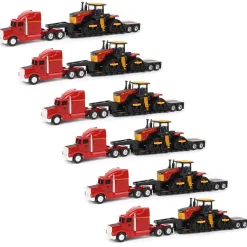 Sealed Case of 6 ~ 1/64 Versatile 580DT w/ Semi & Lowboy Trailer, ERTL Prestige Collection