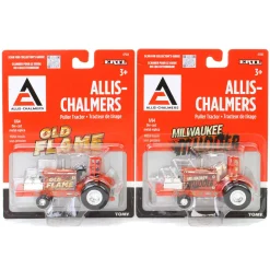 Set of 2 ~ 1/64 Allis Chalmers "Old Flame" & "Milwaukee Mudder" Pulling Tractors