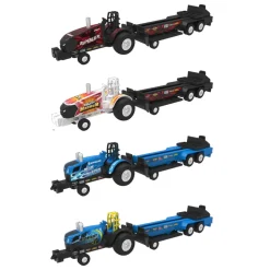 Set of 4 ~ 1/64 Case IH & New Holland Pulling Tractors with Pulling Sleds