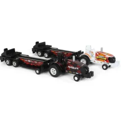 Set of 2 ~ 1/64 Case IH Magnum "Red Rumbler" & "Mighty Magnum" Pulling Tractors with Sleds