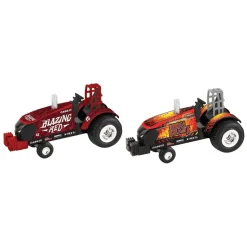 Set of 2 ~ 1/64 Case IH "Iron Beast" & "Blazing Red" Pulling Tractors