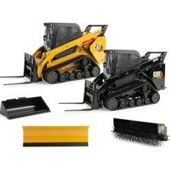 Set of 2 ~ 1/16 High Detail Caterpillar Tracked 297D2 Skid Steer Loaders, ERTL Exclusive
