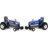 Set of 2 ~ 1/64 New Holland "Blue Power" & "Genesis" Die-cast Pulling Tractors
