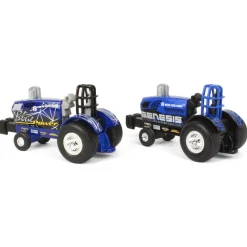 Set of 2 ~ 1/64 New Holland "Blue Power" & "Genesis" Die-cast Pulling Tractors