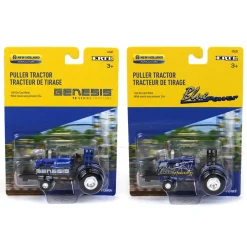Set of 2 ~ 1/64 New Holland "Blue Power" & "Genesis" Die-cast Pulling Tractors