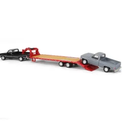 Set of 3 Color Variations ~ 1/64 Chevy K-30 Longbed w/ Gooseneck & Project Truck, Greenlight Exclusive