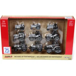 Silver Chase ~ 1/64 ERTL 75th Anniversary 9 Piece Case IH Tractor Set, One Time Production