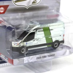 Silver Chrome Super Chase ~ 1/64 2020 Ford Transit LWB High Roof, US Customs & Border Patrol, Hot Pursuit Special Edition