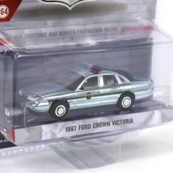 Silver Chrome Super Chase ~ 1/64 1997 Ford Crown Victoria, US Customs & Border Patrol, Hot Pursuit Special Edition