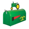Steel John Deere Mailbox with Metal John Deere B Tractor Topper
