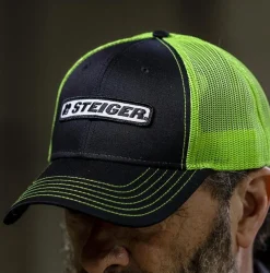 Steiger Logo Black & Green Mesh Back Cap