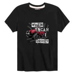 Toddler Case IH Quadtrac "When Can I Drive?" Black Short Sleeve T-Shirt