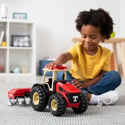 Tonka Steel Classics Retro Cab Tractor with Red Plow