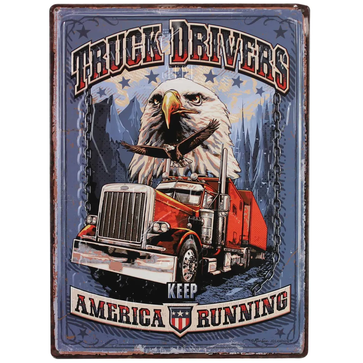Truck Drivers Keep America Running 12in x 17in Tin Sign