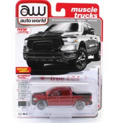 Ultra Red Chase ~ 1/64 2023 Dodge Ram Rebel Havoc Edition, Gray, Auto World
