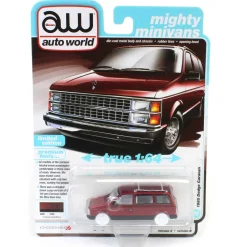 Ultra Red Chase ~ 1/64 Auto World 1985 Dodge Caravan, Crimson Red with Black