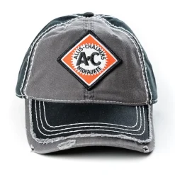 Vintage Allis Chalmers Logo Gray and Black Distressed Hat