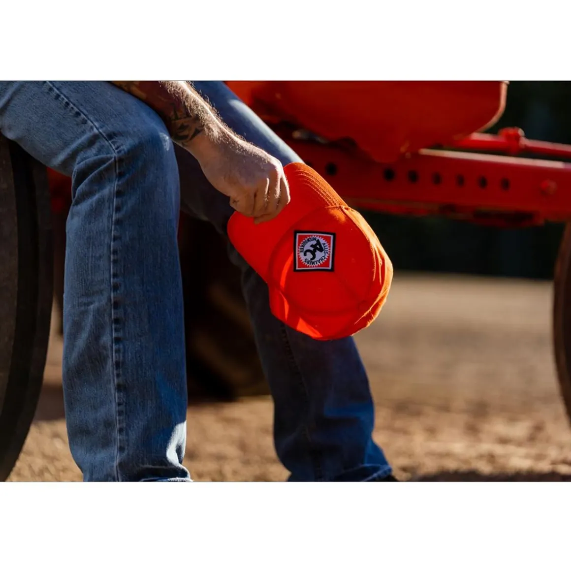 Vintage Allis Chalmers Logo Solid Orange Hat