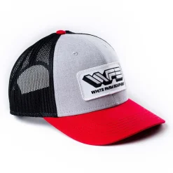 White Farm Equipment Logo Silver/Red/Black Mesh Back Hat