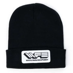 White Farm Equipment Logo Knit Hat