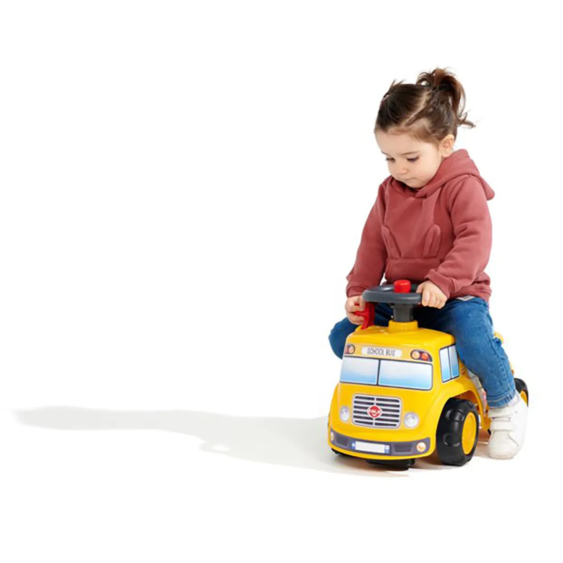 Yellow School Bus Ride-on and Push-along Toy Vehicle by Falk