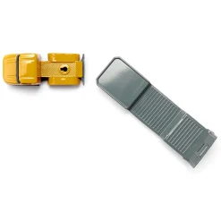 Yellow Semi Truck with Low Loader Trailer and Yellow Loader by SIKU