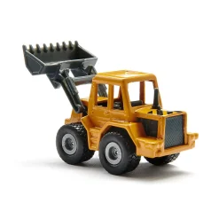 Yellow Semi Truck with Low Loader Trailer and Yellow Loader by SIKU