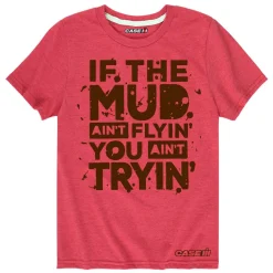 Youth Case IH If The Mud Ain't Flyin' You Ain't Tryin' Red Short Sleeve T-shirt