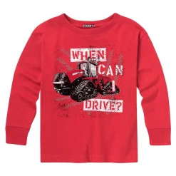 Youth Case IH Quadtrac "When Can I Drive?" Red Long Sleeve T-Shirt