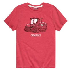 Youth Case IH Steiger Drawing Heather Red Short Sleeve T-Shirt