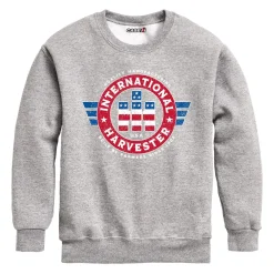 Youth International Harvester Stars & Stripes Logo Light Gray Crew Neck Sweatshirt