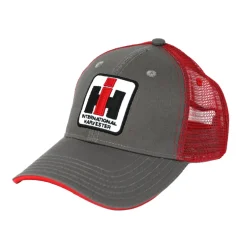 Youth International Harvester Gray Hat with Red Mesh Back