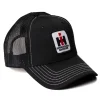 Youth International Harvester Logo Black Mesh Back Hat with White Stitching