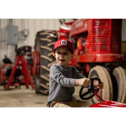 YOUTH International Harvester Logo Red Cap with Black Brim