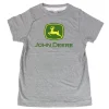 Youth John Deere Logo Grey Short Sleeve T-Shirt