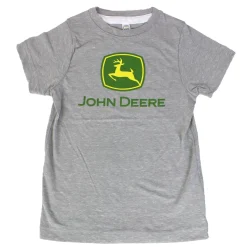 Youth John Deere Logo Grey Short Sleeve T-Shirt